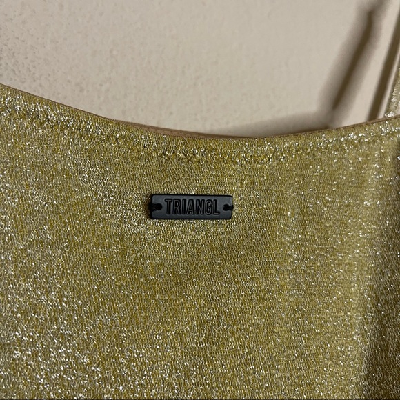 Triangl Swimwear | Rily Metallic Gold One Piece Bathing Suit - Picture 6 of 7